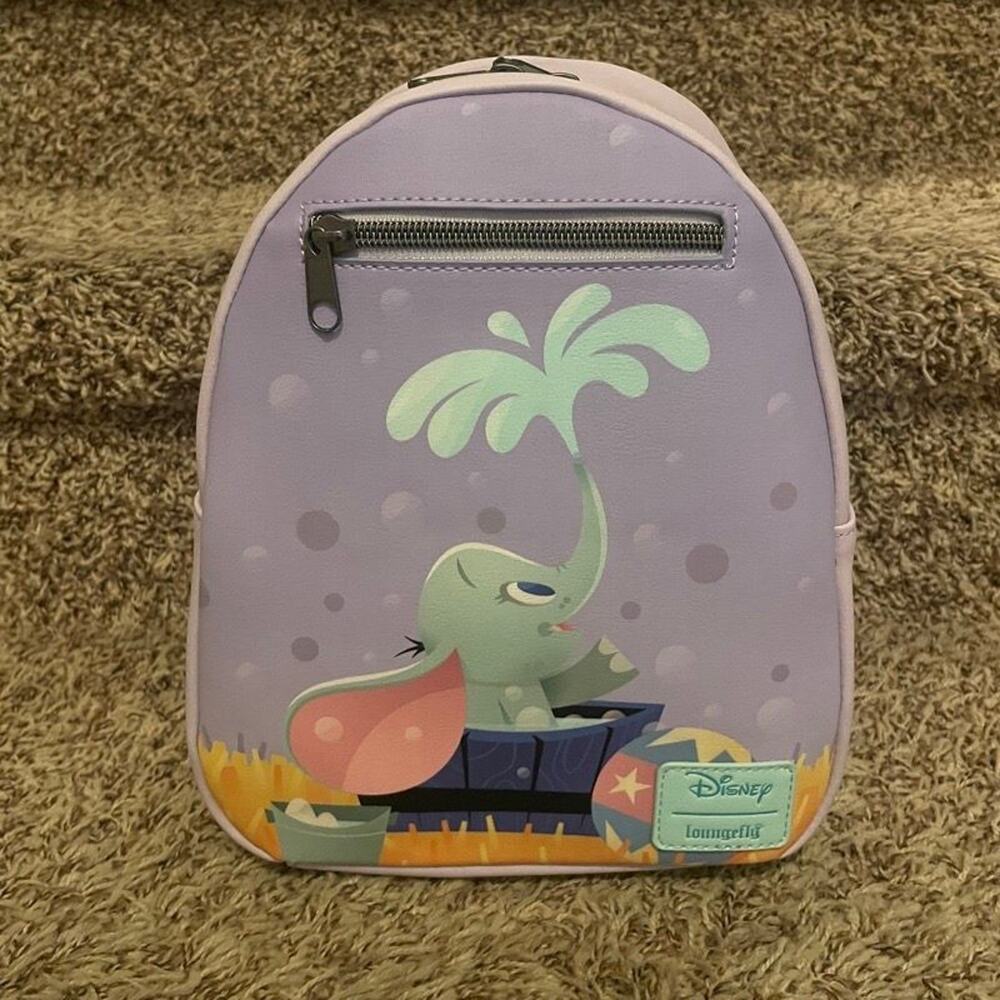 Loungefly Disney Dumbo Bath Mini Backpack Purple Blue NWT Elephant Bag